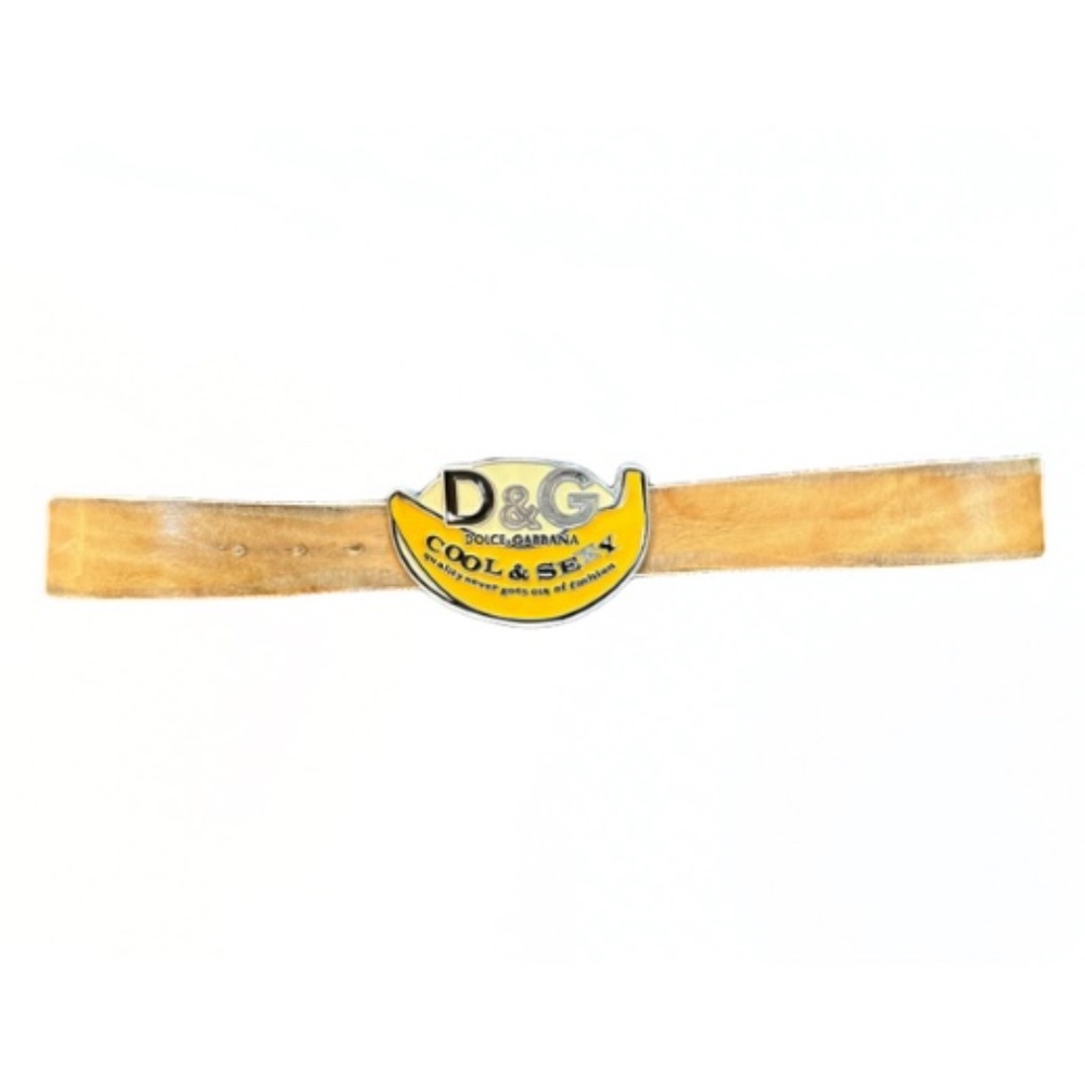 D&G Cool & Sexy Distressed Leather Belt - Neutrals, Size L, Great Condition